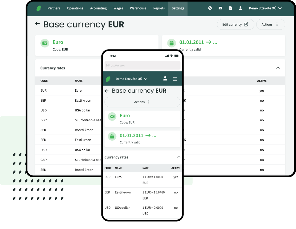 SimplBooks base currency