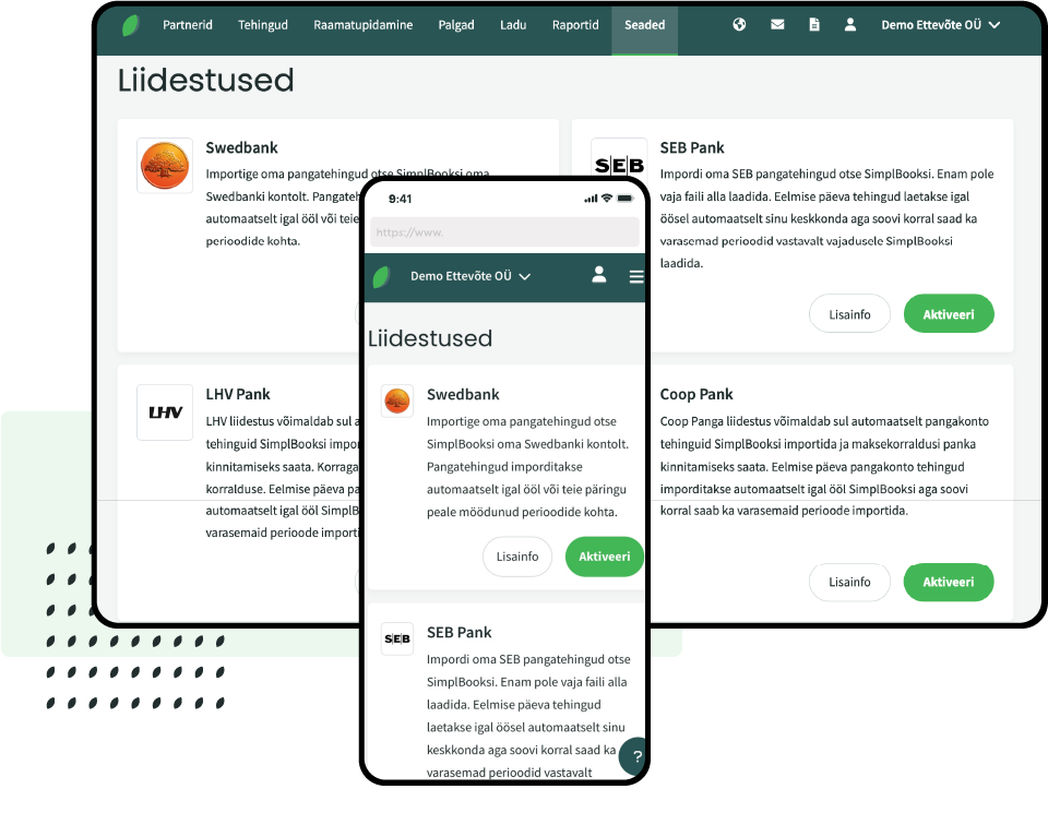 SimplBooks liidestused