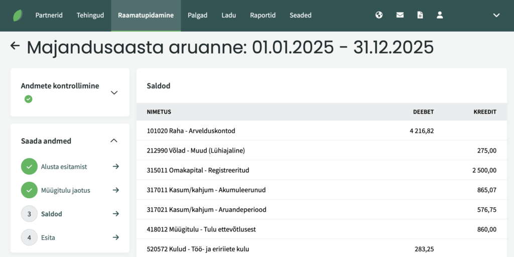 SimplBooks majandusaasta aruande tooriist